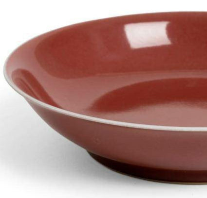 Red-Glazed Dish with Daoguang Mark