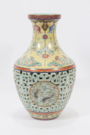 Chinese Reticulated Round Carp Vase