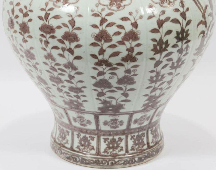 Chinese Porcelain Ming Dynasty Underglaze Red Flower Jar