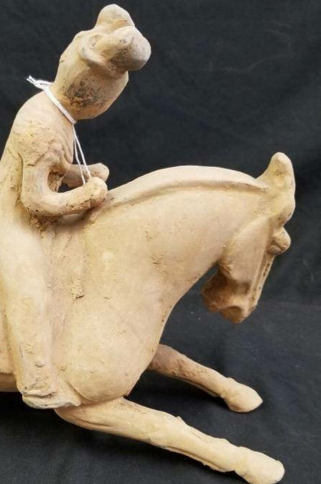 Chinese Tang Dynasty Horsewoman Pottery Terracotta Figure