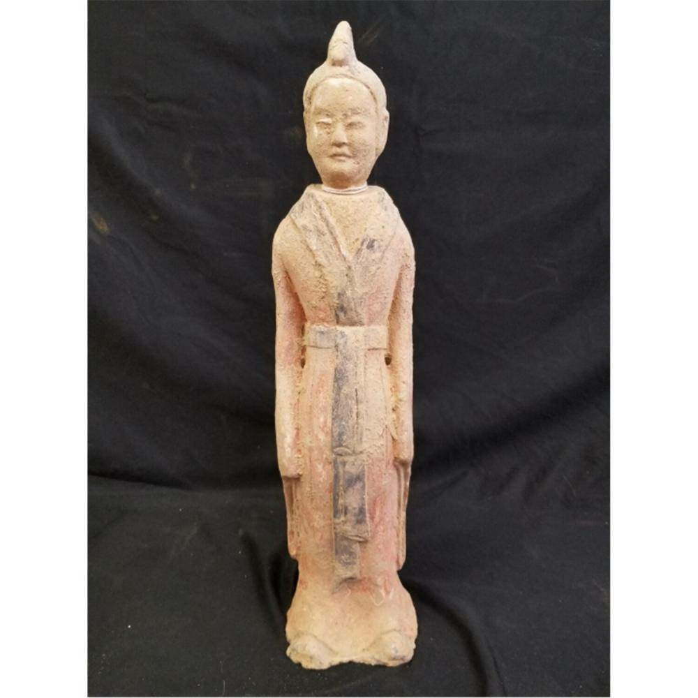 Rare Tang Dynasty - Chinese Pottery Figure of a Woman - Manhattan Collection