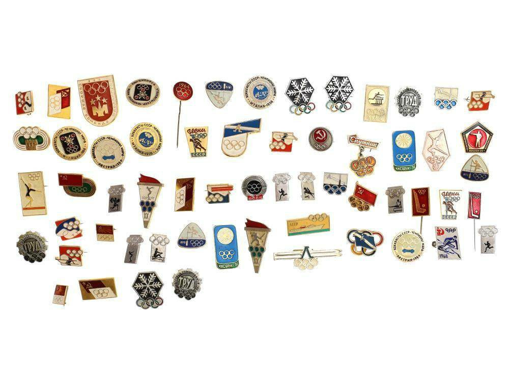 Rare Russian Soviet Olympic Games Commemorative Pin Badges Collection