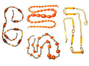 Set of Four Amber Running-Bead Necklaces