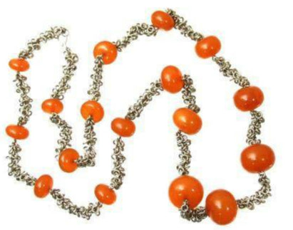 Set of Four Amber Running-Bead Necklaces