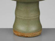 Longquan Celadon "Bamboo" Barb Handle Cup, Yuan to Early Ming