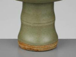 Longquan Celadon "Bamboo" Barb Handle Cup, Yuan to Early Ming