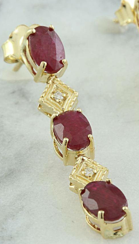 2.65 CTW Ruby and Diamond 14K Gold Earrings