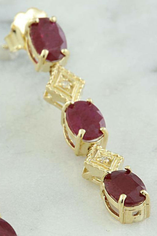 2.65 CTW Ruby and Diamond 14K Gold Earrings