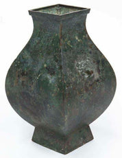 Chinese Bronze Square Hu Vase