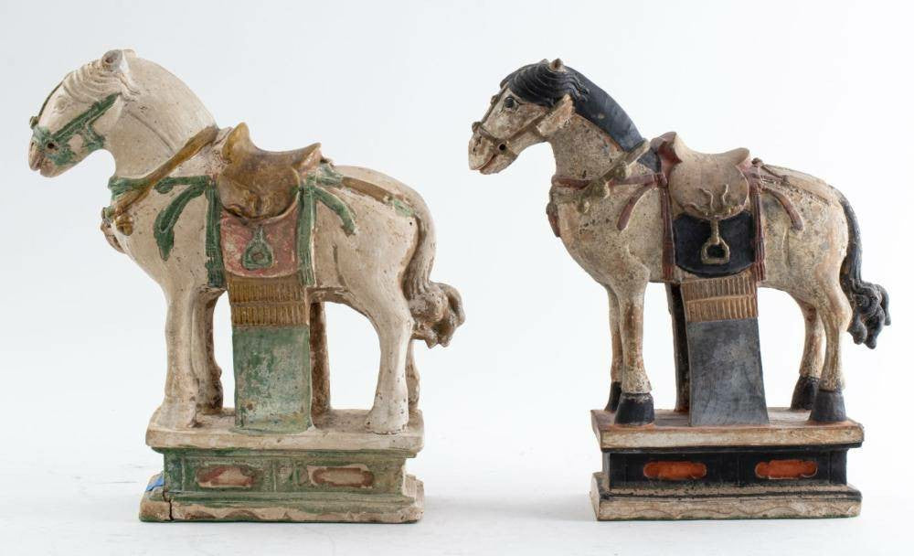 Late Ming Style Horse with Moulded Decoration