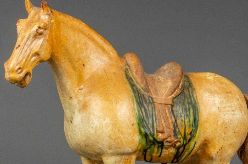 Tang Dynasty Three-Color Glazed Pottery Horse