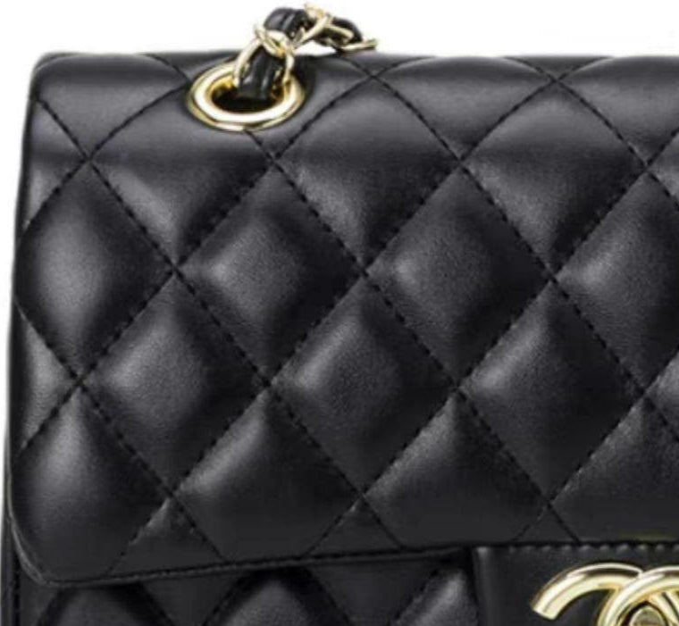 CHANEL Quilted Black Leather Tote