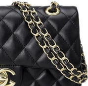 CHANEL Quilted Black Leather Tote