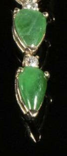 Emerald Green 14K Gold Pendant with Diamonds and Ring