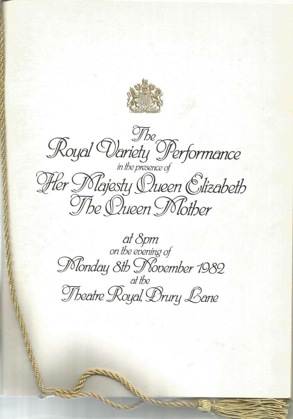 Royal Variety Show 1982 Multi-Signature Memorabilia