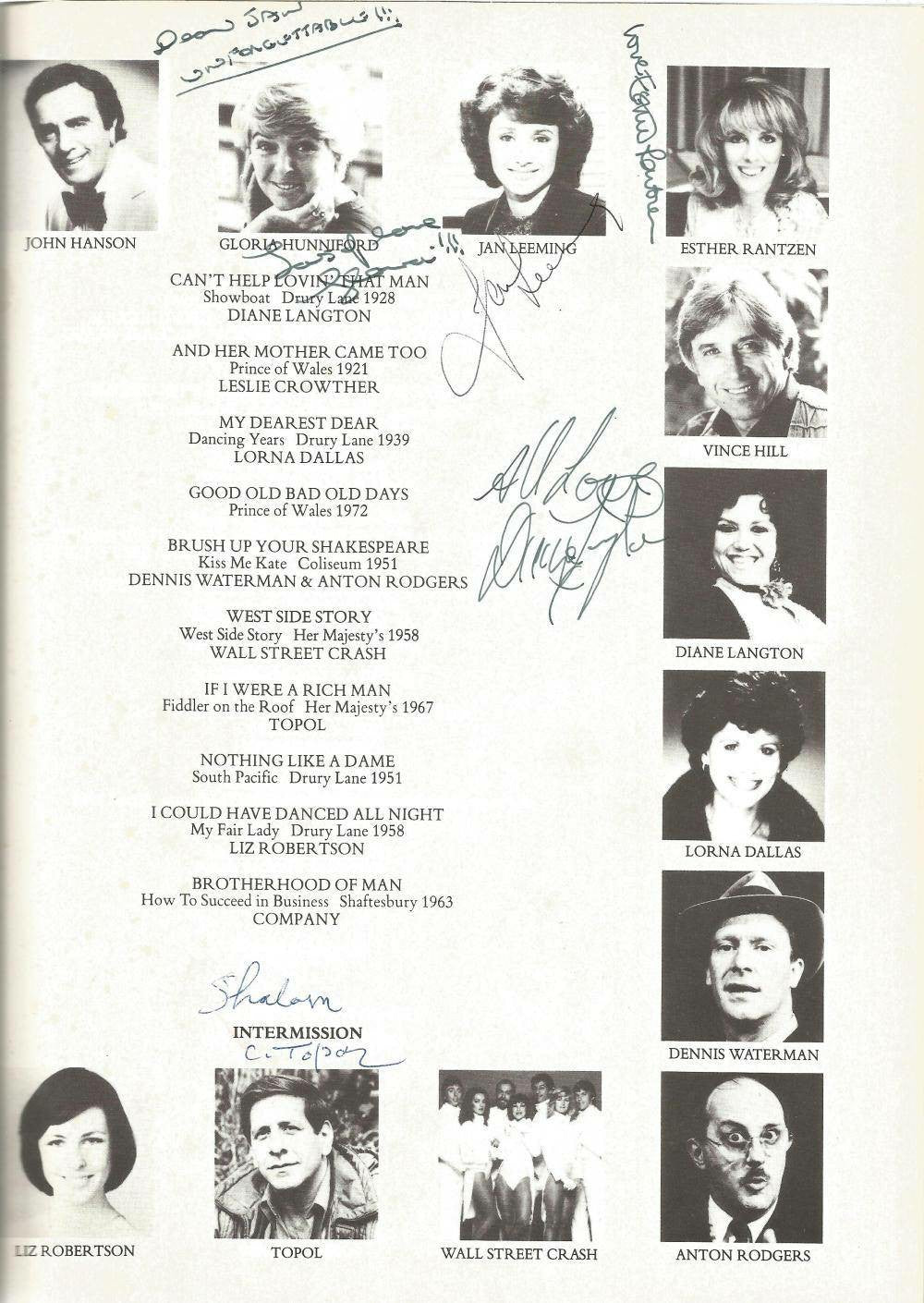 Royal Variety Show 1982 Multi-Signature Memorabilia