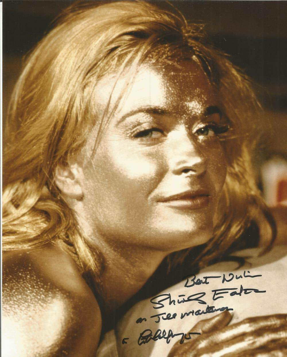 Shirley Eaton Goldfinger Collection - 4 Signed 10x8 Color Photos as Jill Masters