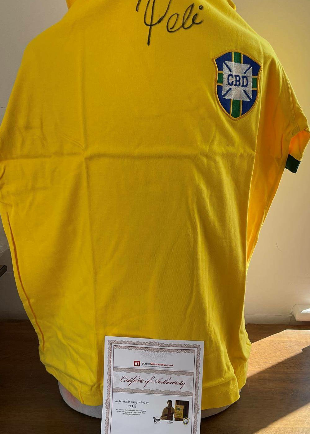 Football Brazil Edson Pele Signed Replica Brazil Football Shirt - Good Condition