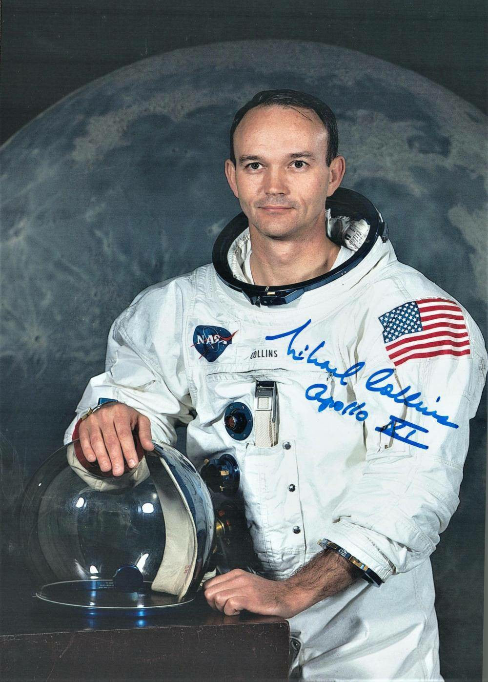 Michael Collins Apollo 11 Astronaut Signed 10x8 Color Spacesuit Photo - COA Incl