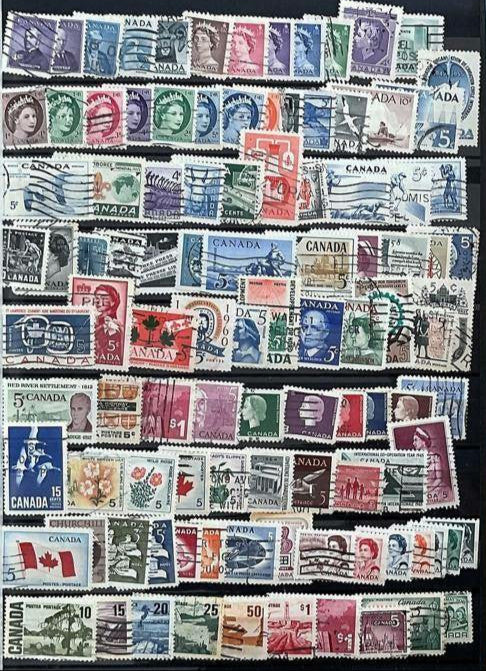 Canada Used Stamps on Hardcover Album Pages