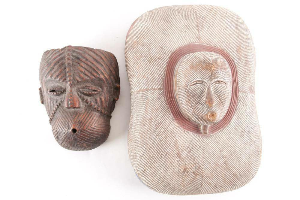 Authentic Luba Mask and Shield Set - Democratic Republic of Congo Artifacts