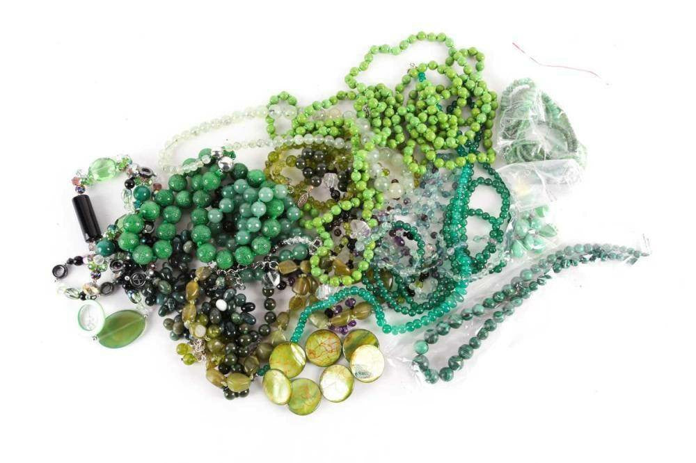 Stunning Beaded Necklaces Collection - Peridot, Carved Green Hardstone, & More!