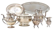 French and British Silver Plate Tableware Set (8 pieces)