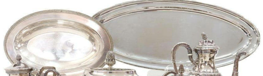 French and British Silver Plate Tableware Set (8 pieces)