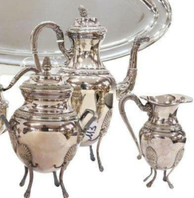 French and British Silver Plate Tableware Set (8 pieces)