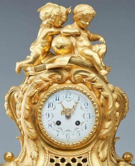 Louis XVI Style Gilt Bronze Pendulum Clock