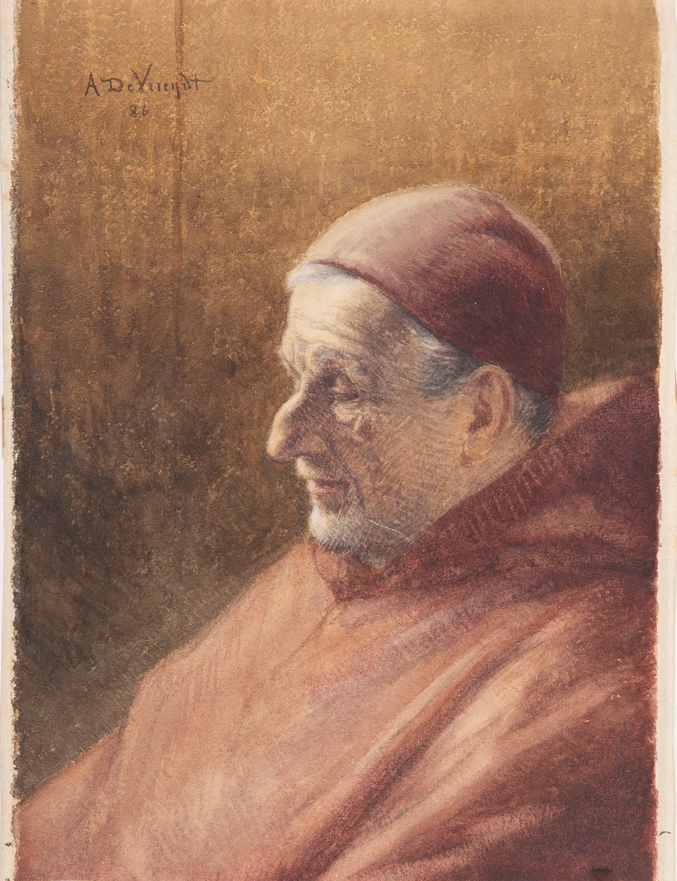 Albrecht De Vriendt 'Portrait of a Cardinal' 1886