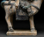 Ming Dynasty Moulded Terracotta Figure of a Male Rider on Horseback