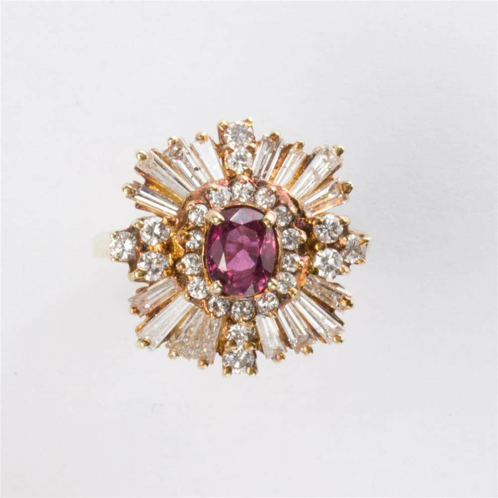 Ruby, Diamond, and 14-Karat Gold Ring