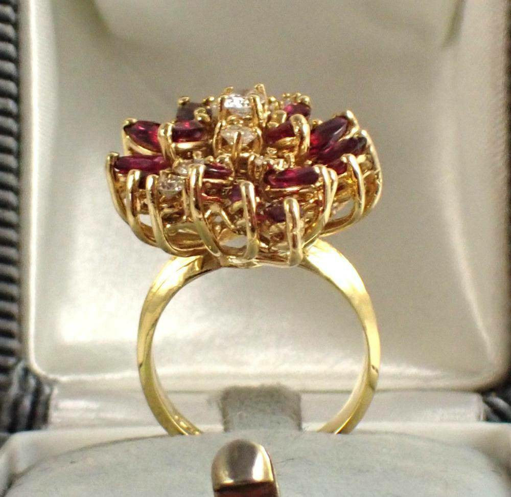 Diamond, Ruby, and 18-Karat Gold Ring