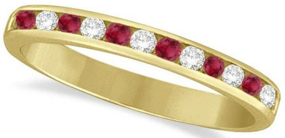 Ruby and Diamond Semi-Eternity Channel Ring