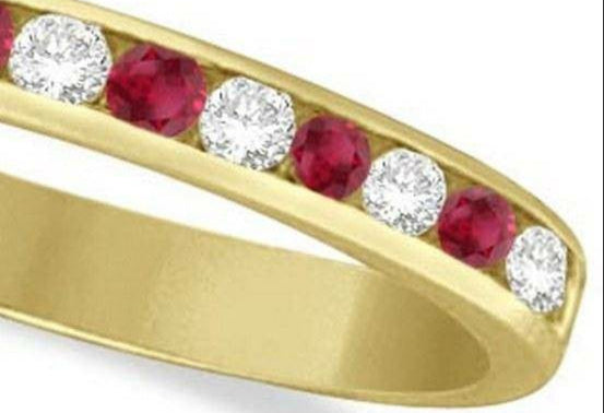 Ruby and Diamond Semi-Eternity Channel Ring