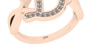 Certified 0.34 Ctw Diamond 14K Rose Gold Alphabet Ring