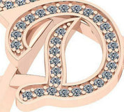 Certified 0.34 Ctw Diamond 14K Rose Gold Alphabet Ring