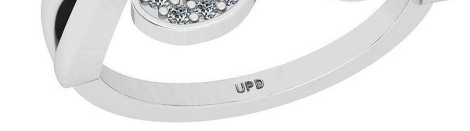 Certified 0.35 Ctw Diamond 14K White Gold (H) Alphabet Ring