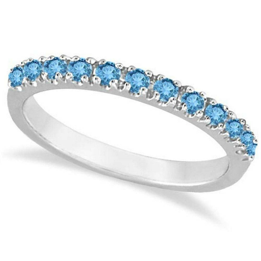 Blue Topaz Stackable Band Ring Guard