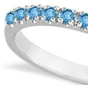 Blue Topaz Stackable Band Ring Guard