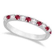 Diamond and Ruby Ring Guard Anniversary Band