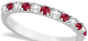 Diamond and Ruby Ring Guard Anniversary Band