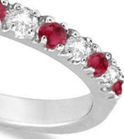 Diamond and Ruby Ring Guard Anniversary Band