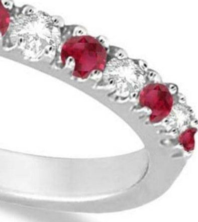 Diamond and Ruby Ring Guard Anniversary Band