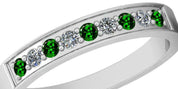 Certified 0.25 Ctw VS/SI1 Tsavorite and Diamond Band Ring