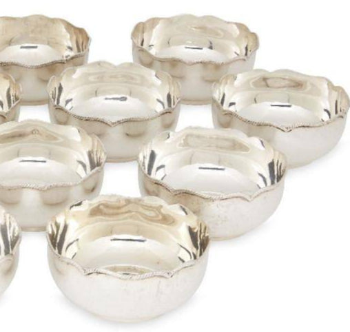 Set of 12 Greek Silver Finger/Nut Bowls