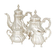 German Silver Four-Piece Tea Service by Emil Hermann