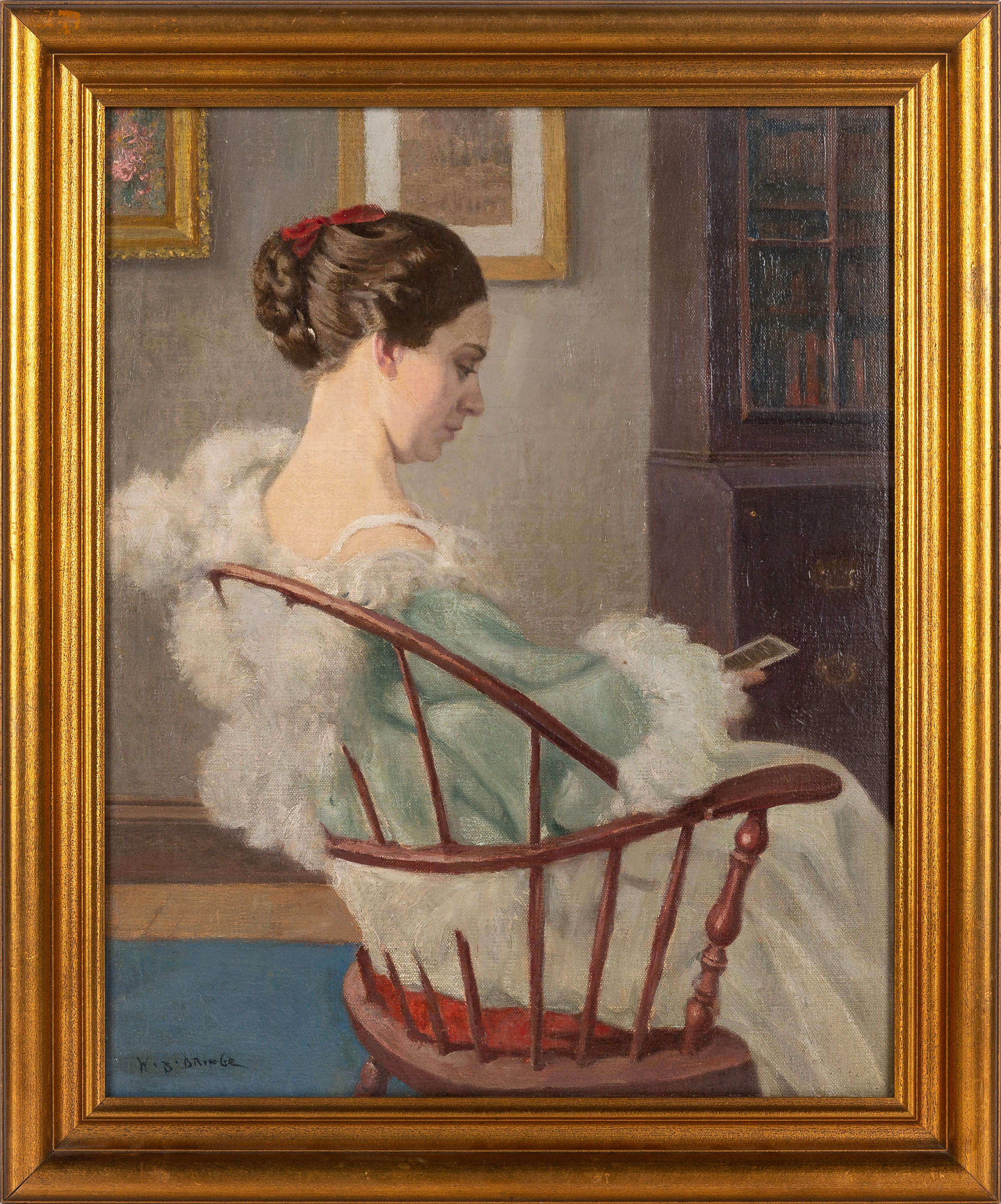 William Burchfield Bridge "Portrait of a Lady Seated in a Bowback Windsor Armchair"