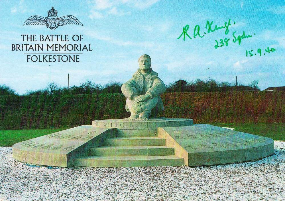 World War II Battle of Britain Pilot R.A. King Signed Postcard